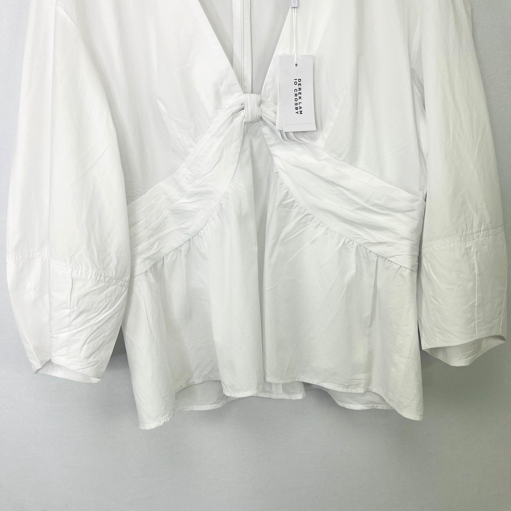 Derek Lam 10 Crosby NWD Noe Blouse Optic White Sz 16 Quiet Luxury - Picture 4 of 16